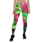 Mother's Day Gift, Mother's Day Leggings Elegant Pink Floral Flowers Women's Leggings