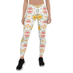 Mother's Day Gift, Mother's Day Leggings Fashion Watercolor Floral Rose Yellow and Pink Women's Leggings