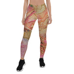 Mother's Day Gift, Mother's Day Leggings Field of Roses Gold Highlights Women's Leggings