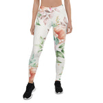 Mother's Day Gift, Mother's Day Leggings Floral Pattern Pink Rose Women's Leggings