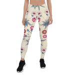 Mother's Day Gift, Mother's Day Leggings Floral Pattern Red Women's Leggings