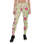 Mother's Day Gift, Mother's Day Leggings Floral Pattern Rose Flowers Women's Leggings