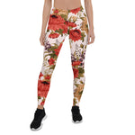 Mother's Day Gift, Mother's Day Leggings Floral pattern Roses with chrysanthemum Gadern Women's Leggings