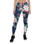 Mother's Day Gift, Mother's Day Leggings Floral pattern with roses and small flowers with vintage flower Women's Leggings