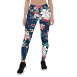 Mother's Day Gift, Mother's Day Leggings Floral Pattern with Roses and Small Flowers Women's Leggings