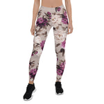 Mother's Day Gift, Mother's Day Leggings Floral Pattern with Roses on Light Women's Leggings