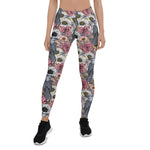 Mother's Day Gift, Mother's Day Leggings Gray jays and Flowers Women's Leggings