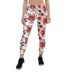 Mother's Day Gift, Mother's Day Leggings Hand Painting Abstract Watercolor Roses Flowers Women's Leggings