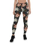 Mother's Day Gift, Mother's Day Leggings Ornate Seamless Pattern With Vintage Peonies Rose Women's Leggings