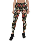 Mother's Day Gift, Mother's Day Leggings Ornate Vintage flower Peonies Roses and Birds Women's Leggings