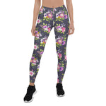 Mother's Day Gift, Mother's Day Leggings Pink & Purple Peonies Floral Women's Leggings