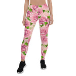 Mother's Day Gift, Mother's Day Leggings Pink Watercolor Roses pattern Women's Leggings