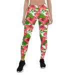 Mother's Day Gift, Mother's Day Leggings Red Hibiscus Watercolor Women's Leggings