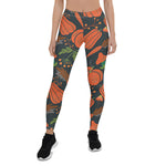 Mother's Day Gift, Mother's Day Leggings Red pumpkin seamless pattern and carrots Women's Leggings