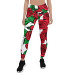 Mother's Day Gift, Mother's Day Leggings Red Roses vintage flower Women's Leggings