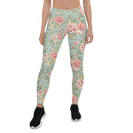 Mother's Day Gift, Mother's Day Leggings Romantic classic wallpaper seamless Vintage Rose flower Women's Leggings