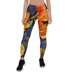 Mother's Day Gift, Mother's Day Leggings Romantic Dark Vintage Rose Flower Pattern Women's Leggings