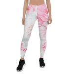 Mother's Day Gift, Mother's Day Leggings Romantic Elegant Pink Floral Women's Leggings