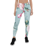 Mother's Day Gift, Mother's Day Leggings Rose Pink Flower Pattern Women's Leggings