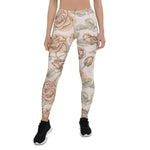Mother's Day Gift, Mother's Day Leggings Roses Flowers Colored Vintage Flower Women's Leggings