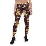 Mother's Day Gift, Mother's Day Leggings Seamless Floral Pattern Watercolor Blossom Roses Women's Leggings