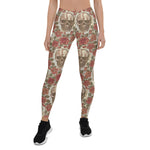 Mother's Day Gift, Mother's Day Leggings Skulls and Roses Flowers Women's Leggings