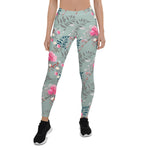 Mother's Day Gift, Mother's Day Leggings Soft Rose Flower Pink Women's Leggings
