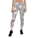 Mother's Day Gift, Mother's Day Leggings Spring Flowers and Leaves Watercolor Women's Leggings