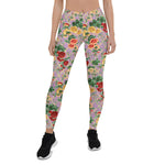 Mother's Day Gift, Mother's Day Leggings Vintage Floral pattern of yellow Roses Women's Leggings