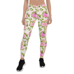Mother's Day Gift, Mother's Day Leggings Vintage Floral Pink Rose Women's Leggings