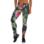 Mother's Day Gift, Mother's Day Leggings Vintage Floral Rose Gadern Flower Women's Leggings
