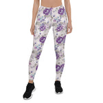 Mother's Day Gift, Mother's Day Leggings Vintage Floral Rose Purple Women's Leggings