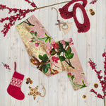 Mother's Day Gift, Mother's Day Leggings Vintage Gold Floral Pink Roses Damask Gadern Women's Leggings