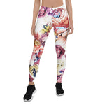 Mother's Day Gift, Mother's Day Leggings Vintage Pink Coral Elegant Roses Floral Women's Leggings