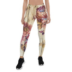 Mother's Day Gift, Mother's Day Leggings Vintage Pink Roses on Wood Women's Leggings