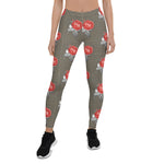 Mother's Day Gift, Mother's Day Leggings Vintage Pink Roses Pattern Women's Leggings