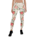 Mother's Day Gift, Mother's Day Leggings Vintage Red Rose Blue Bells Women's Leggings