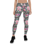 Mother's Day Gift, Mother's Day Leggings Vintage Tropical Rose Flower pattern Women's Leggings
