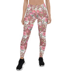Mother's Day Gift, Mother's Day Leggings Watercolor Pink Floral Rose Women's Leggings