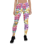 Mother's Day Gift, Mother's Day Leggings Watercolor Rose Floral Botanical Flower Women's Leggings
