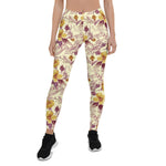 Mother's Day Gift, Mother's Day Leggings Watercolor Seamless Pattern with Contoured Element Women's Leggings