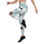 Scotstee Shop - Bichon Frise Bones and Paws Blue Cute Christmas Dogs Women's Christmas Leggings