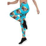 Scotstee Shop - Blue Personalized Pet Photo Keepsake Memory Blue Dog Lover Gifts Women's Christmas Leggings