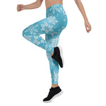 Scotstee Shop - Blue snowflake pattern Holiday Women's Christmas leggings
