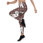Scotstee Shop - Brown Cute Snow Polar Bear Pattern Bear Lover Women's Christmas Leggings