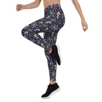 Scotstee Shop - Candy Cane Snowflake Navy Gift Christmas Women's Leggings