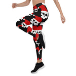 Scotstee Shop - Christmas Be Merry Funny Skull Santa Goth Pattern Xmas Women's Leggings