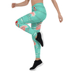 Scotstee Shop - Christmas Flamingo Stripe Gift Christmas Women's Leggings