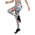 Scotstee Shop - Christmas Pattern in Patchwork style. Traditional Xmas Gift Women's Leggings