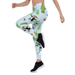 Scotstee Shop - Christmas Penguin ice skating and Bear Fisherman Snowman Xmas Holiday Women's Leggings
